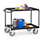fetra Tischwagen „Grey Edition“, Stahl, anthrazitgrau, mit Wannen, 2 Etagen, L 1171 x B 700 x H 910 mm, bis 400 kg