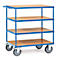 fetra zware tafelwagen, staal, blauw, 4 etages, L 1397 x B 809 x H 1218 mm, tot 600 kg