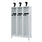Feuerwehrspind C+P Evolo EXPERT, 3 Abteile, B 1200 x T 500 x H 1850 mm, RAL 7035 Lichtgrau/RAL 7035 Lichtgrau