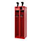 Feuerwehrspind C+P Evolo PRAKTUS, 2 Abteile, Helmhalter, mit Sockel, Bodengleiter, B 600 x T 500 x H 1850 mm, RAL 3000 Feuerrot