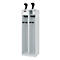 Feuerwehrspind C+P Evolo PRAKTUS, 2 Abteile, Helmhalter, mit Sockel, Bodengleiter, B 600 x T 500 x H 1850 mm, RAL 7035 Lichtgrau