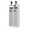 Feuerwehrspind C+P Evolo PRAKTUS, 2 Abteile, Helmhalter, mit Sockel, Bodengleiter, B 800 x T 500 x H 1850 mm, RAL 7035 Lichtgrau