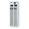 Feuerwehrspind C+P Evolo PRAKTUS, 2 Abteile, mit Sockel, Bodengleiter, B 600 x T 500 x H 1850 mm, RAL 7035 Lichtgrau