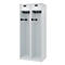 Feuerwehrspind C+P Evolo PRAKTUS, 2 Abteile, mit Sockel, Bodengleiter, B 800 x T 500 x H 1850 mm, RAL 7035 Lichtgrau
