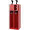 Feuerwehrspind C+P Evolo Youngster, 2 Abteile, mit Helmhalter, Bodengleiter, B 600 x T 500 x H 1530 mm, RAL 3000 Feuerrot