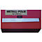 Feuille de métal sur bloc rouge, avec l'inscription : METAL-FOLIE, 150 x 2500 mm et 0,150 mm.
