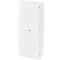 White cabinet with two doors and handle. Neutral background.
