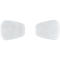 Deux filtres blancs en forme de goutte, sur fond blanc.