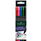 Fineliner FABER-CASTELL Grip, lijndikte 0,4 mm, ergonomische gripzone, voor rechts- &amp; linkshandigen, afwasbaar, geassorteerde kleuren, 5 stuks in kartonnen doos