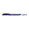 Een blauwe Pilot Frixion Fineliner pen op een witte achtergrond, met witte letters en een decoratief patroon.
