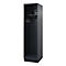 Black steel cabinet, open with hat, hooks and lock.