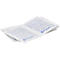Weiße Erste-Hilfe-Verpackungen mit blauem Muster und dem Schriftzug First Aid Only.