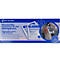 Blauwe verpakking van First Aid Only wegwerp-koelcompressen, 10 stuks, met een toepassingsvoorbeeld op een knie.