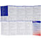 Mehrfach gefaltetes Erste-Hilfe-Handbuch mit Texten und illustrierten Anleitungen auf weißem Papier.