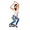 Fitness-Hocker SITNESS BOB, ergonomisches Sitzen, Sitzhöhe 440 bis 570 mm, apfelgrün, Gestell verchromt