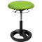 Ergonomic standing stool with green seat and black base.