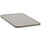 Gray, rectangular mat with rounded edges. A small, dark detail is in the middle.