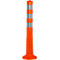 Orange traffic cone with silver reflectors and a wide base.