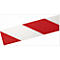 Strip of red and white material, arranged diagonally.