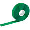 Green Velcro tape, partially unrolled. Rolled-up tape, core white.