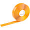A roll of orange adhesive tape, partially unrolled. The core of the tape is white.
