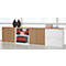 Flügeltürenschrank PHENOR, 2 OH, Holztüren, B 860 x T 430 x H 860 mm, Nuss Canaletto-Dekor