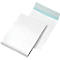 Two white envelopes, one partially open. Blue adhesive strip on the edge.