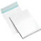 Two white envelopes with light blue adhesive tape on a white background.