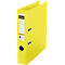 Yellow binder with white label and black text bene.