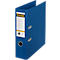 Blue binder with 'bene' logo. Sticker with lines for labeling.