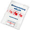 Transparent offer folder, blue and red lettering "Büroausstattung MÖLLER" and office icons.