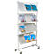 Folderhouder - metaal - verrijdbaar - B 750 x D 360 x H 1570 mm - voor 12 x A4-formaat