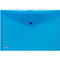 FolderSys documenthoes, A4 liggend, drukknoopsluiting, PP, blauw transparant