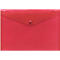FolderSys documenthoes, A4 liggend, drukknoopsluiting, PP, rood transparant