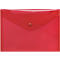 FolderSys documenthoes, A5 liggend, drukknoopsluiting, PP, rood transparant
