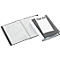 Grey folder with white title "Titel A5" next to an open folder with empty clear pockets.