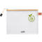 Transparante witte documententas met rits, logo en de opdruk '100% PVC vrij'.