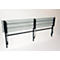Gray wall bench against white background. Black metal frame. Folding mechanism.