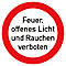 Folie 'Feuer, offenes Licht und Rauchen verboten', 5 Stück