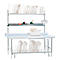 Formularablage für Pack- und Arbeitstisch Rocholz System 2000, höhenverstellbar, B 1630 x T 230 mm, Stahlblech, hellgrau