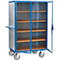 Fourgon Fetra 5792, jusqu'à 750 kg, portes battantes verrouillables avec fenêtre, 4 étagères, pneus TPE, L 1000 x l 680 x H 1475 mm, tôle d'acier