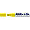 Yellow Franken chalk marker with cap aside. Text: Franken. Below: Kreidemarker, Liquid chalk, Craie liquide.