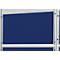Dark blue pinboard element with silver frame, arranged in a row.