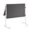 Franken ECO presentatiebord, 1200 x 750/1500 mm, opklapbaar, dubbelzijdig, met wielen, grijs/vilt