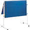 Franken ECO presentatiebord, 1200 x 750/1500 mm, opvouwbaar, dubbelzijdig, met wielen, blauw/vilt