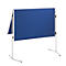 Franken ECO presentatiebord, 1200 x 750/1500 mm, opvouwbaar, dubbelzijdig, met wielen, blauw/vilt