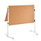 Franken ECO presentatiebord, 1200 x 750/1500 mm, opvouwbaar, dubbelzijdig, met wielen, bruin/kurk