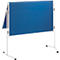 Franken Moderationstafel ECO, 1200 x 750/1500 mm, klappbar, beidseitig, mit Rollen, blau/Filz