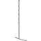 Grey, column-shaped stand with a rectangular base. There are round recesses on the stem.
