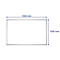Rectangular white board with a silver frame. Dimensions are 1500 mm x 1000 mm.